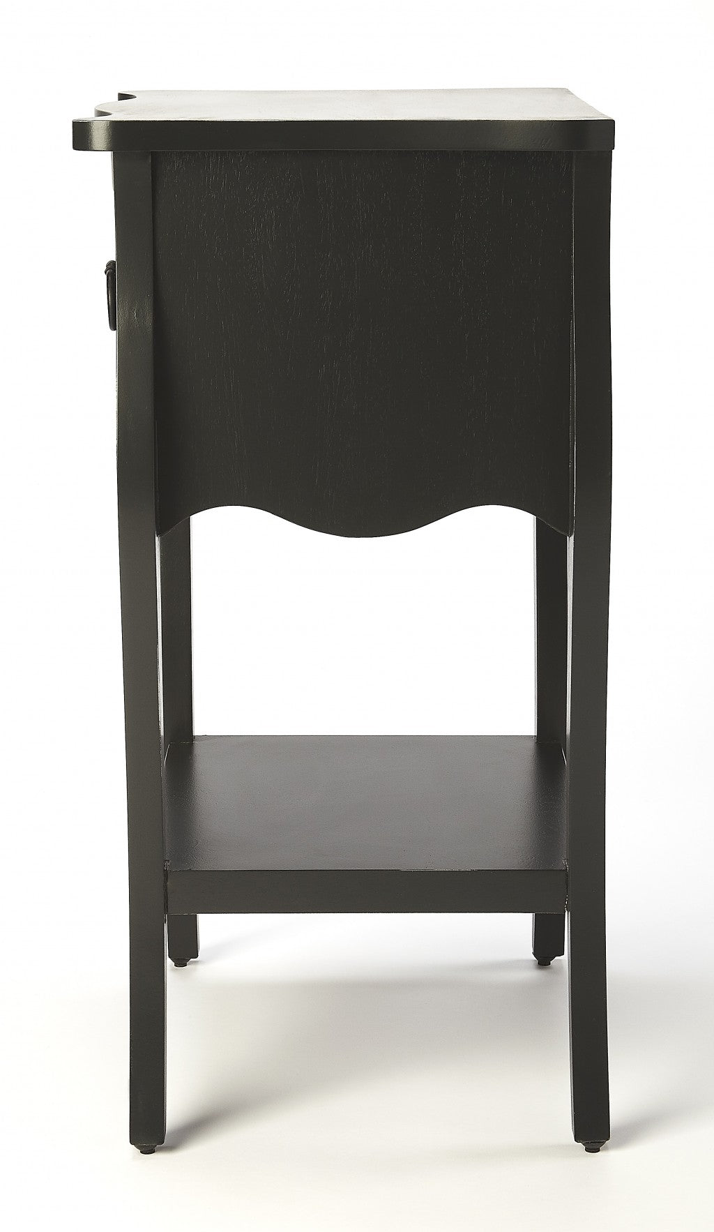 Black Single Drawer Nightstand By Homeroots | Nightstands | Modishstore - 3