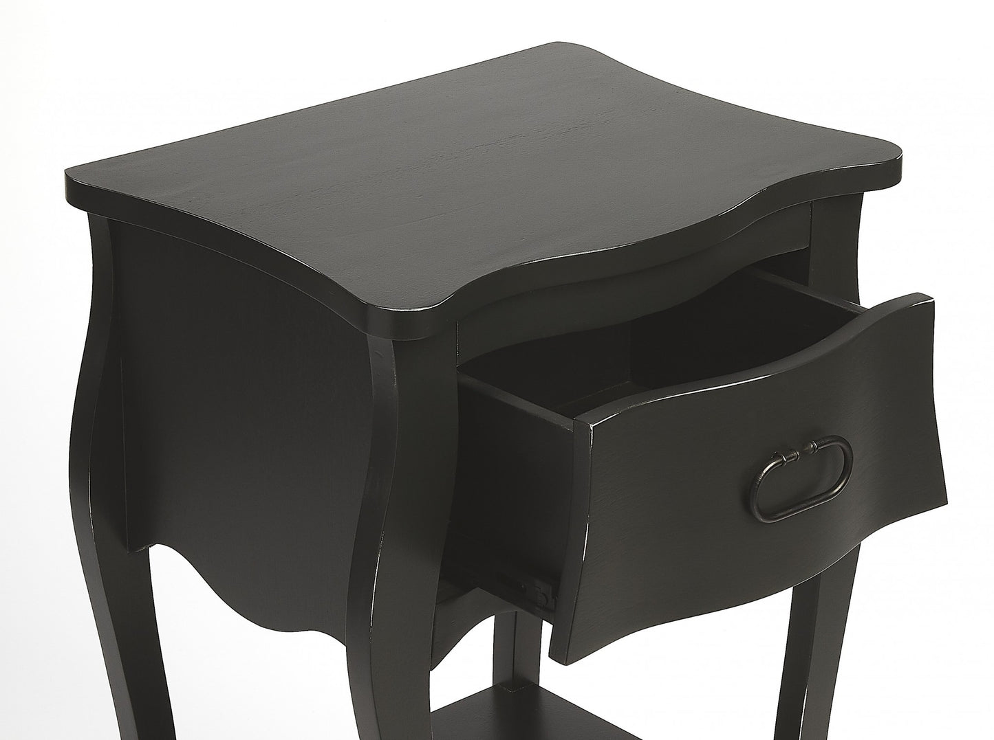 Black Single Drawer Nightstand By Homeroots | Nightstands | Modishstore - 6