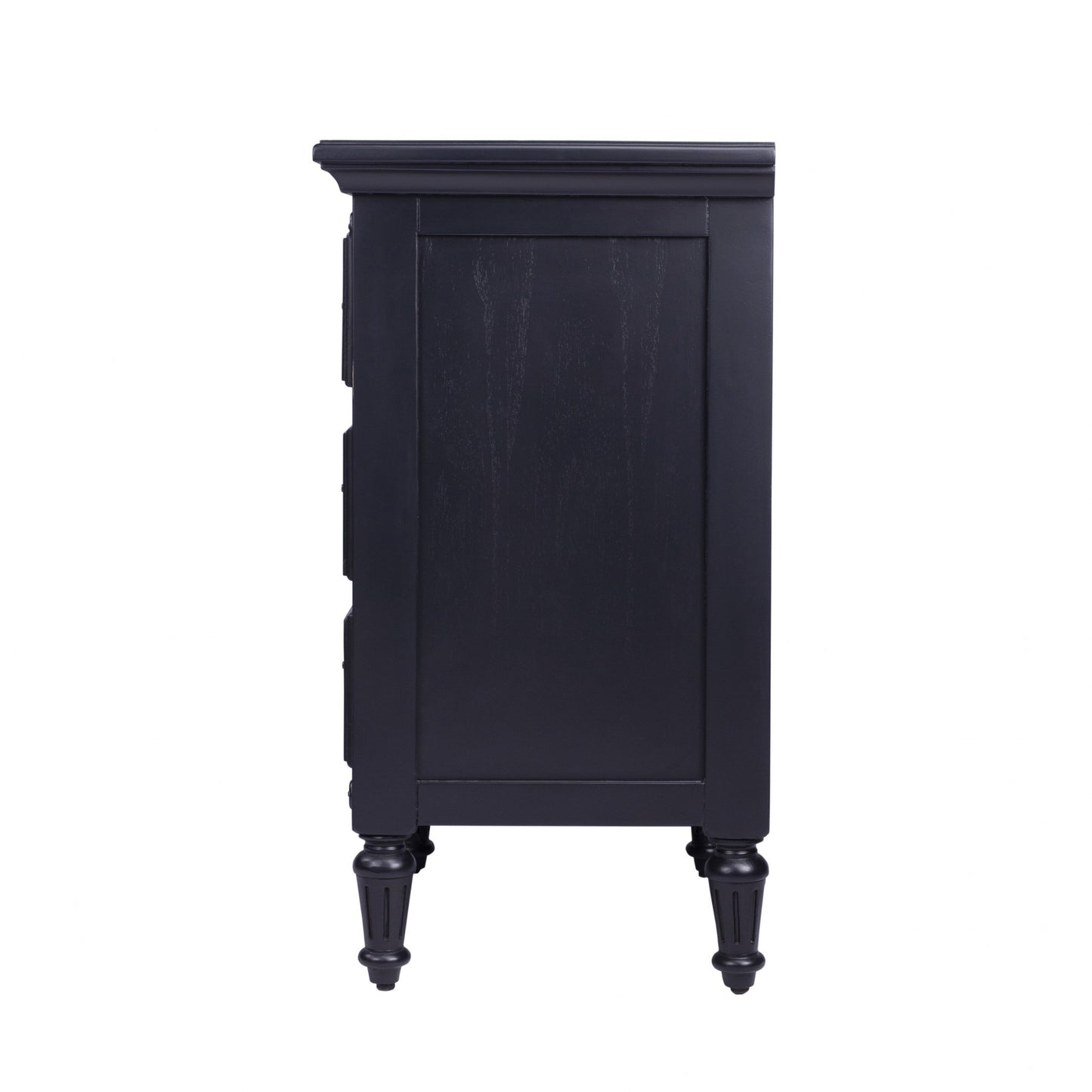 Classic Black 3 Drawer Nightstand By Homeroots | Nightstands | Modishstore - 6