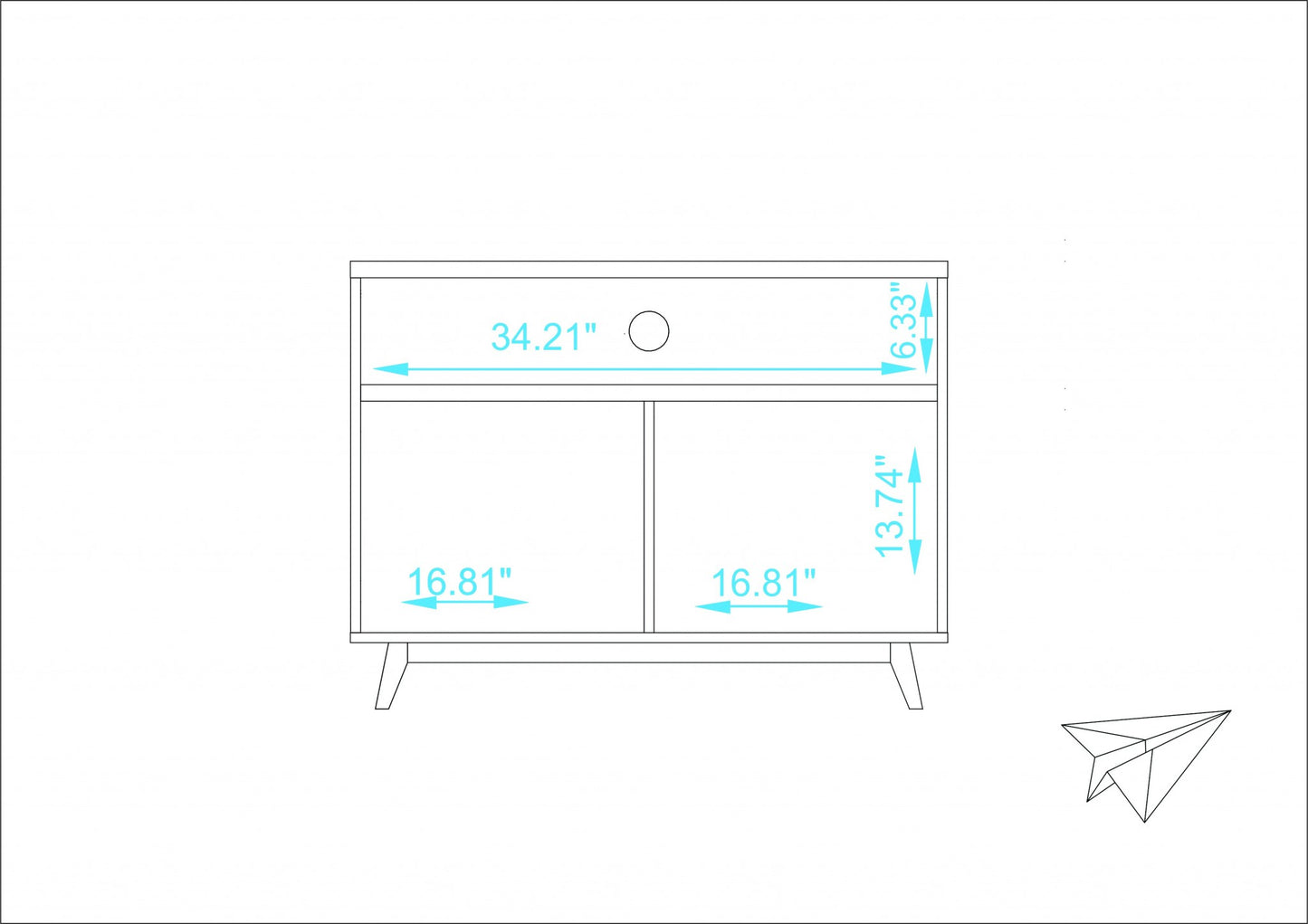 Modern Black And Natural Two Door Console Table By Homeroots | Cabinets | Modishstore - 7