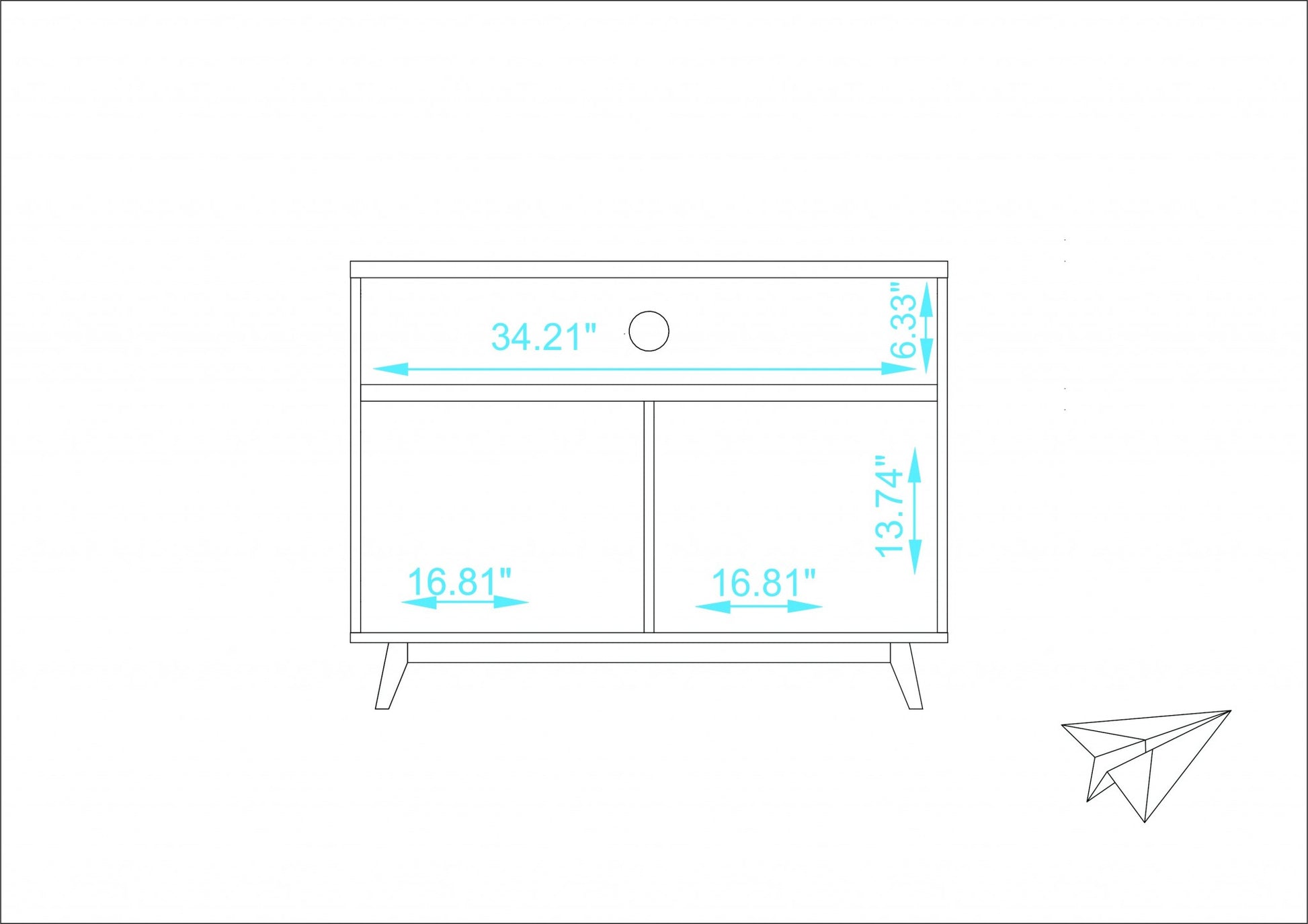 Modern Black And Natural Two Door Console Table By Homeroots | Cabinets | Modishstore - 14