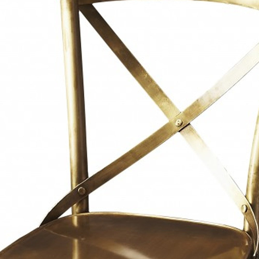 Antique Gold Bar Stool By Homeroots | Bar Stools | Modishstore - 5