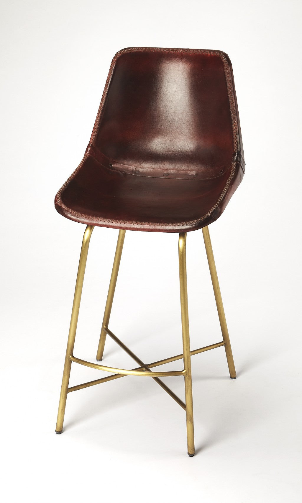 Loft Leather Bar Stool By Homeroots | Bar Stools | Modishstore