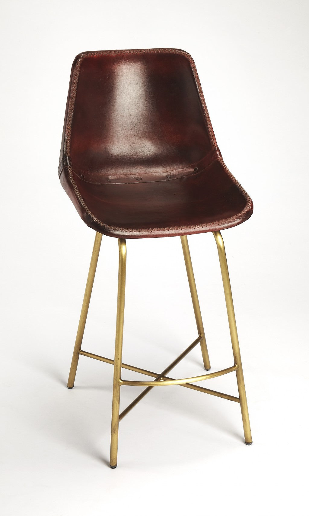 Loft Leather Bar Stool By Homeroots | Bar Stools | Modishstore - 2