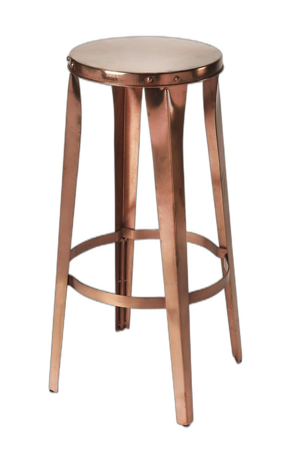 Rustic Copper Backless Bar Stool By Homeroots | Bar Stools | Modishstore - 3