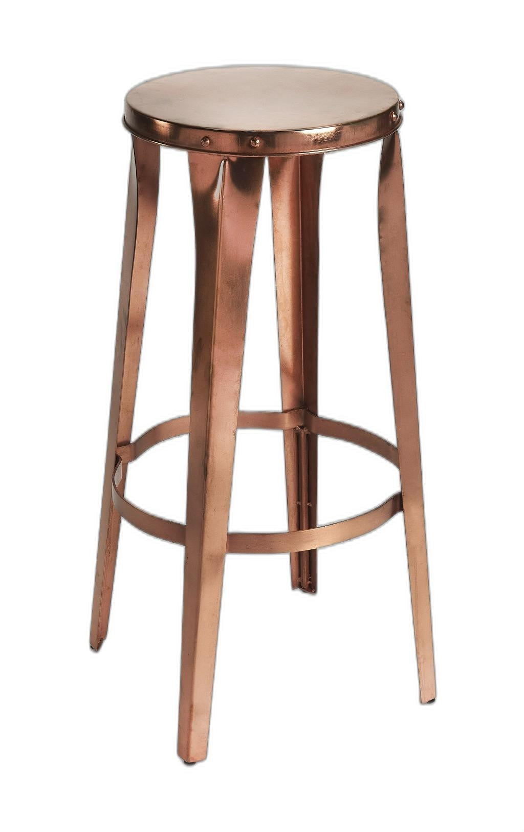 Rustic Copper Backless Bar Stool By Homeroots | Bar Stools | Modishstore - 4