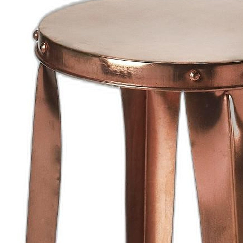 Rustic Copper Backless Bar Stool By Homeroots | Bar Stools | Modishstore - 5