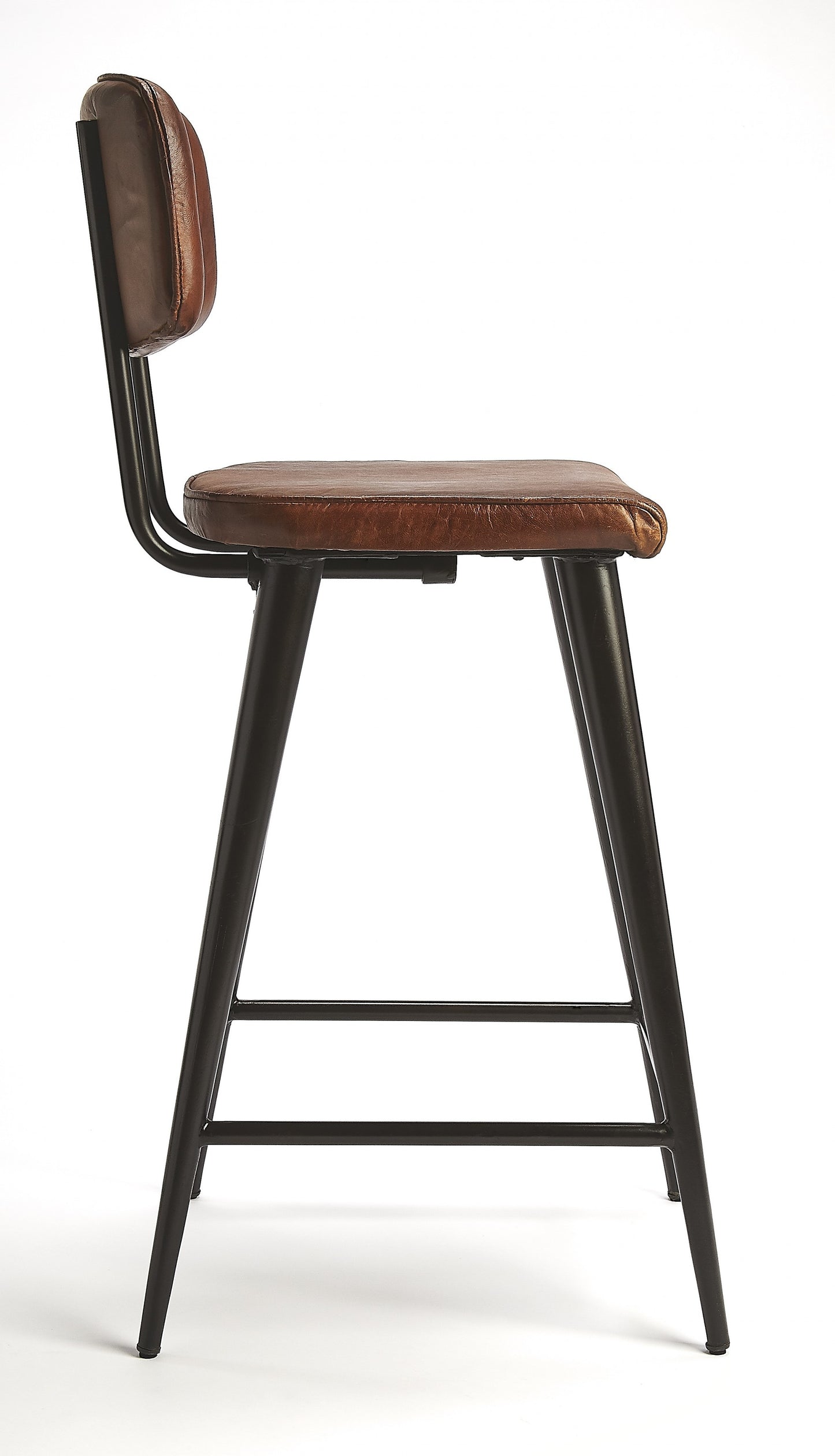 Dark Brown Leather Bar Stool By Homeroots - 389132 | Bar Stools | Modishstore - 5