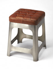 Iron And Leather Counter Stool By Homeroots