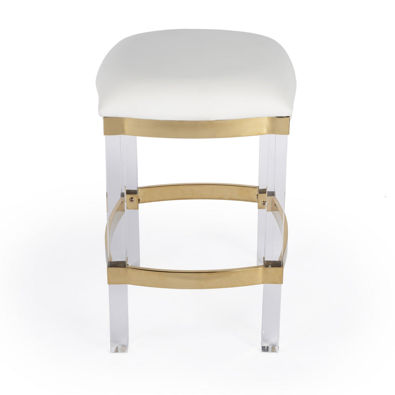 Acrylic And Polished Gold Counter Stool By Homeroots | Counter Stools | Modishstore