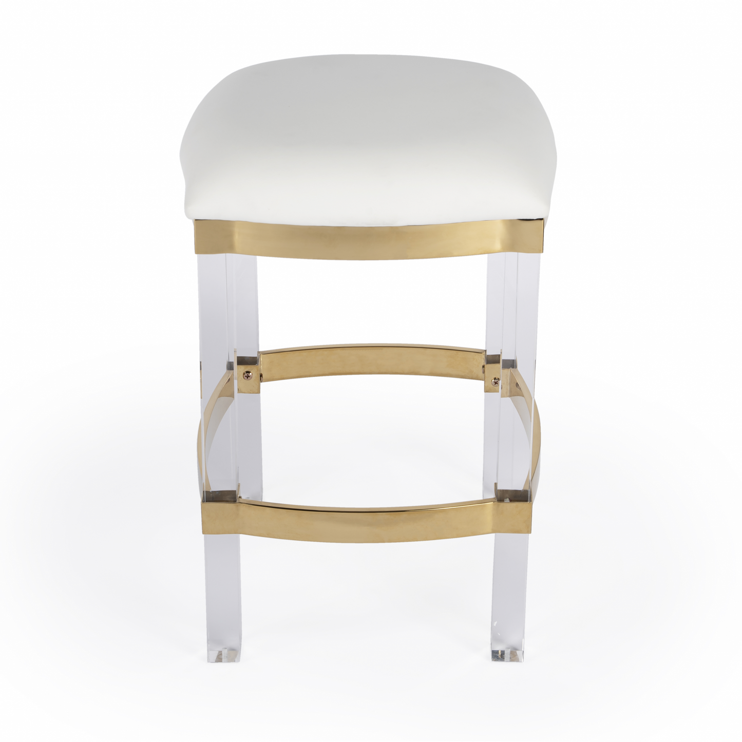 Acrylic And Polished Gold Counter Stool By Homeroots | Counter Stools | Modishstore - 2