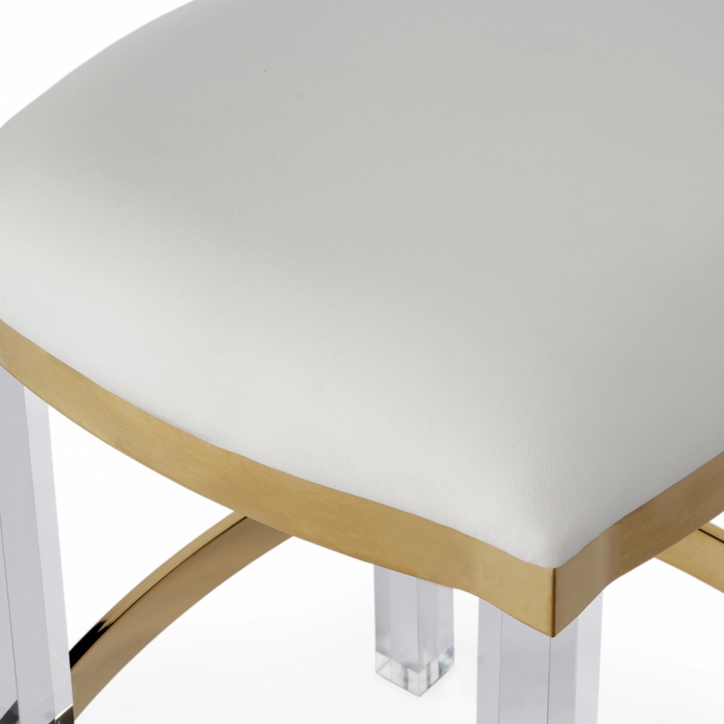 Acrylic And Polished Gold Counter Stool By Homeroots | Counter Stools | Modishstore - 4