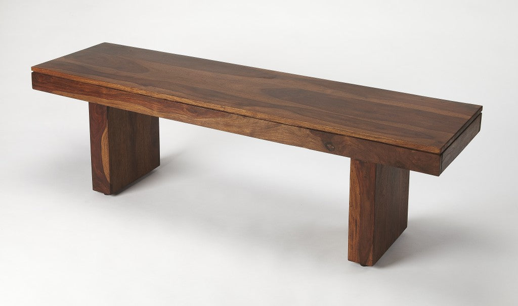 Modern Chunky Solid Wood Bench By Homeroots | Benches | Modishstore