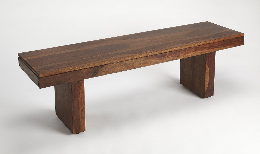 Modern Chunky Solid Wood Bench By Homeroots | Benches | Modishstore - 2