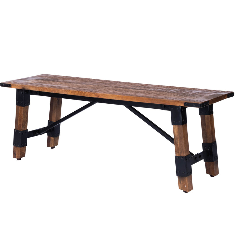 Mod Industrial Rustic Wood Bench By Homeroots | Benches | Modishstore