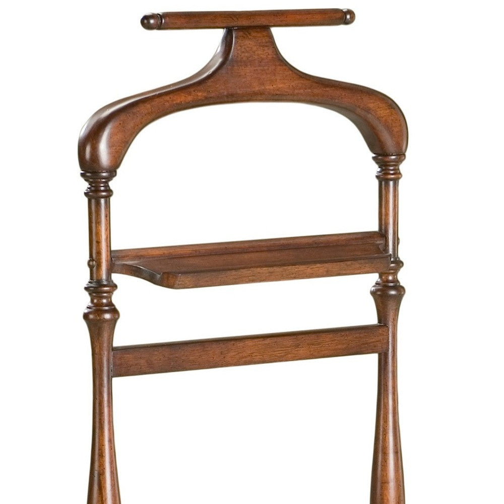 Judson Plantation Cherry Valet Stand By Homeroots | Shelves & Shelving Units | Modishstore - 4