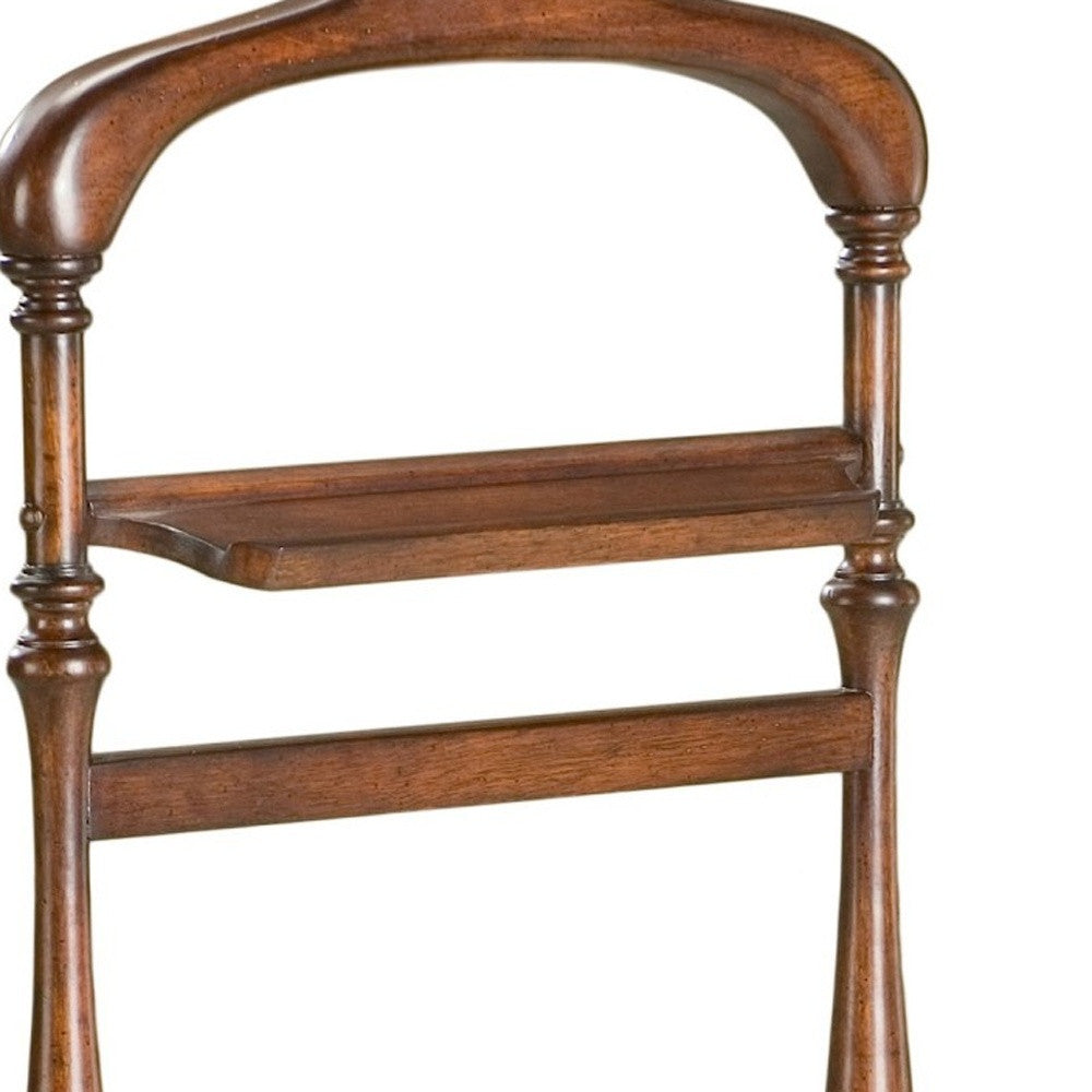 Judson Plantation Cherry Valet Stand By Homeroots | Shelves & Shelving Units | Modishstore - 5