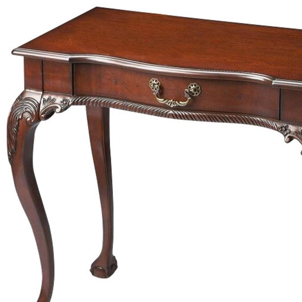 Deep Cherry Writing Desk By Homeroots | Desks | Modishstore - 5