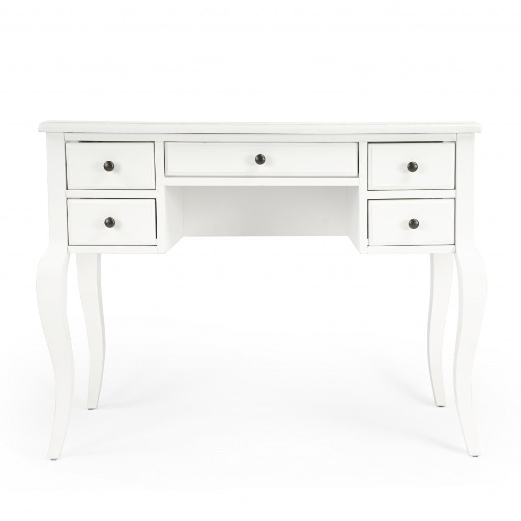 Cottage White Writing Desk By Homeroots | Desks | Modishstore - 4