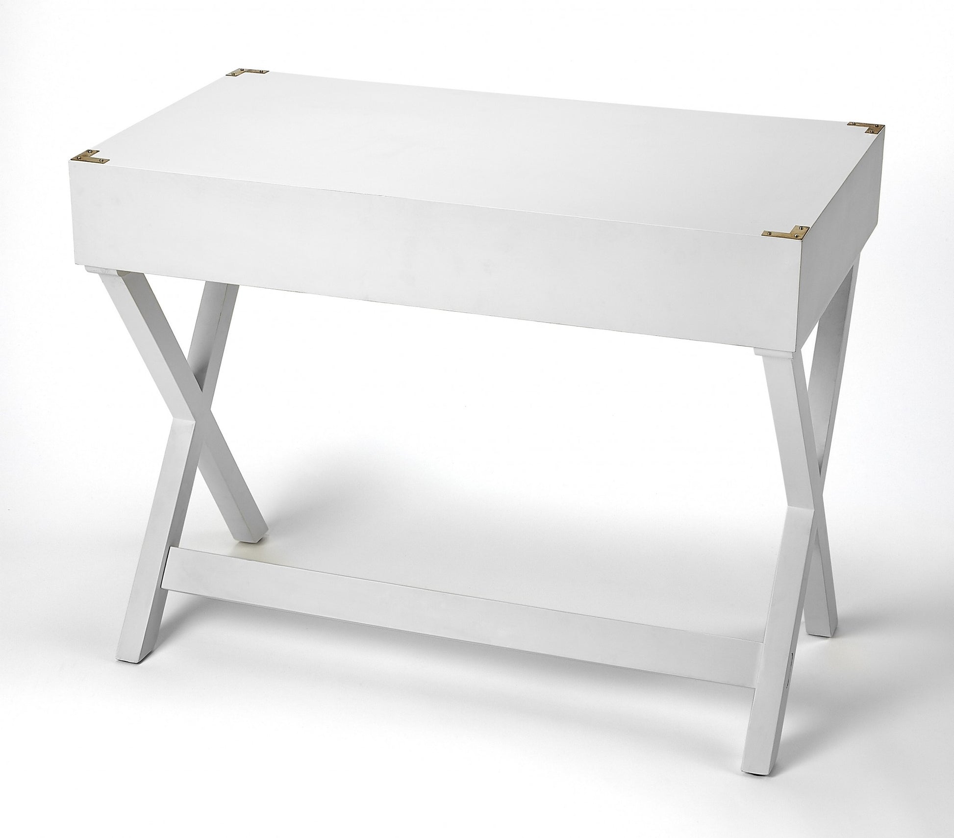 Glossy White Writing Desk By Homeroots | Desks | Modishstore - 4