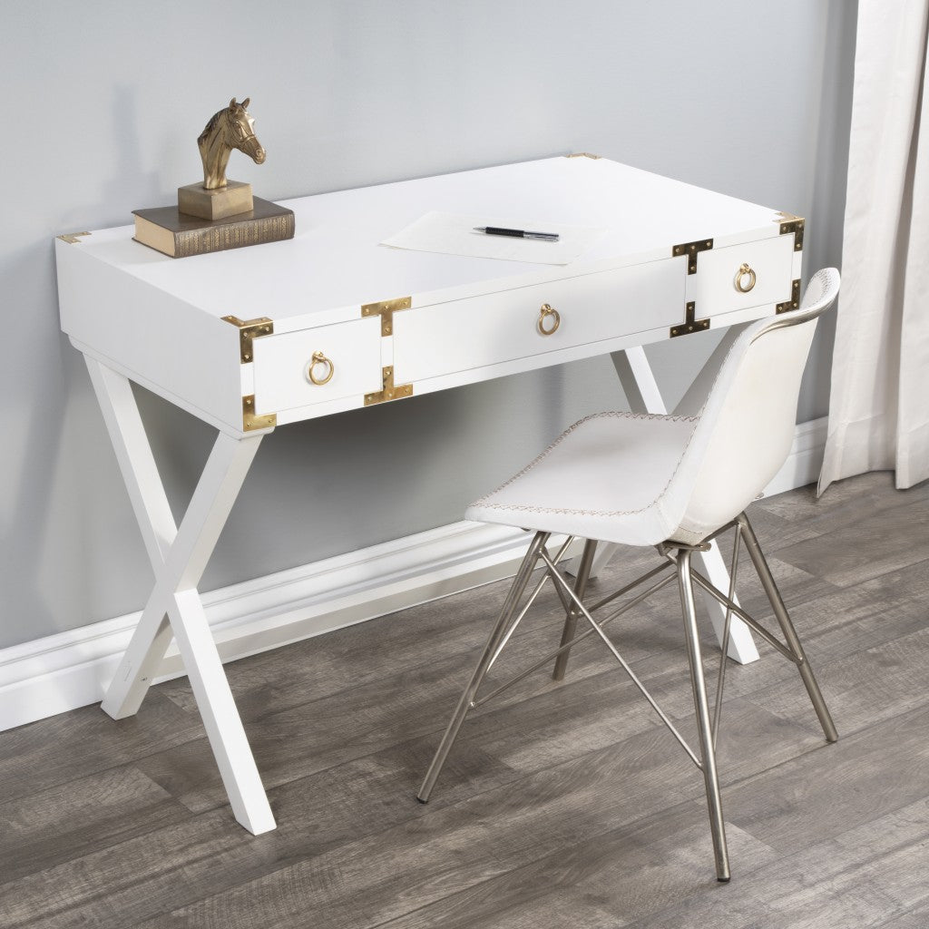 Glossy White Writing Desk By Homeroots | Desks | Modishstore