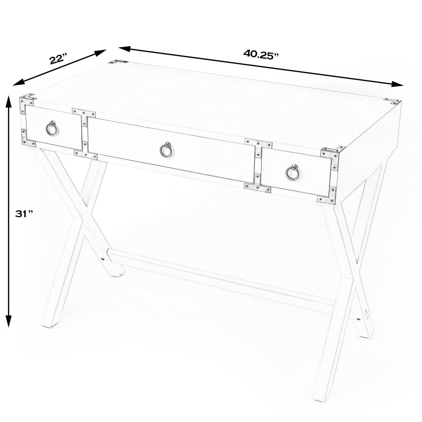 Glossy White Writing Desk By Homeroots | Desks | Modishstore - 6