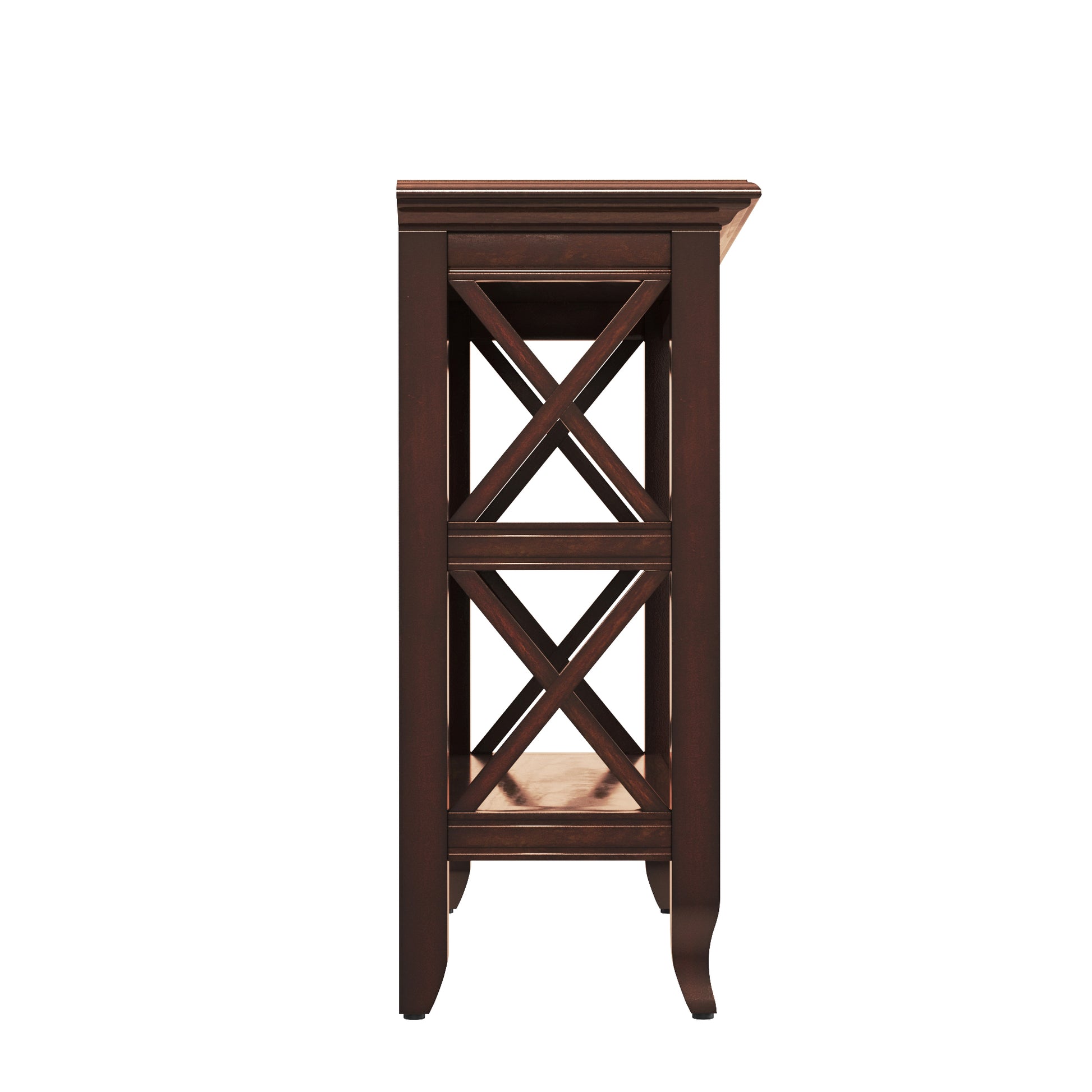 Newport Plantation Cherry Low Bookcase By Homeroots | Bookcases | Modishstore - 4