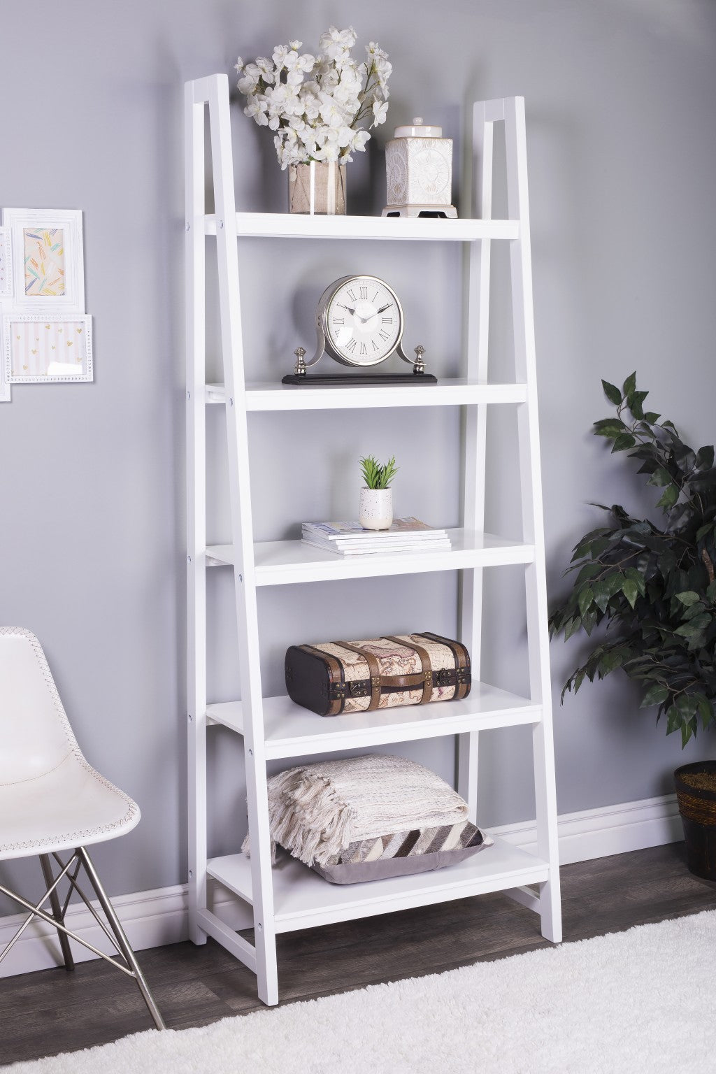 Stallings White Bookcase By Homeroots | Bookcases | Modishstore