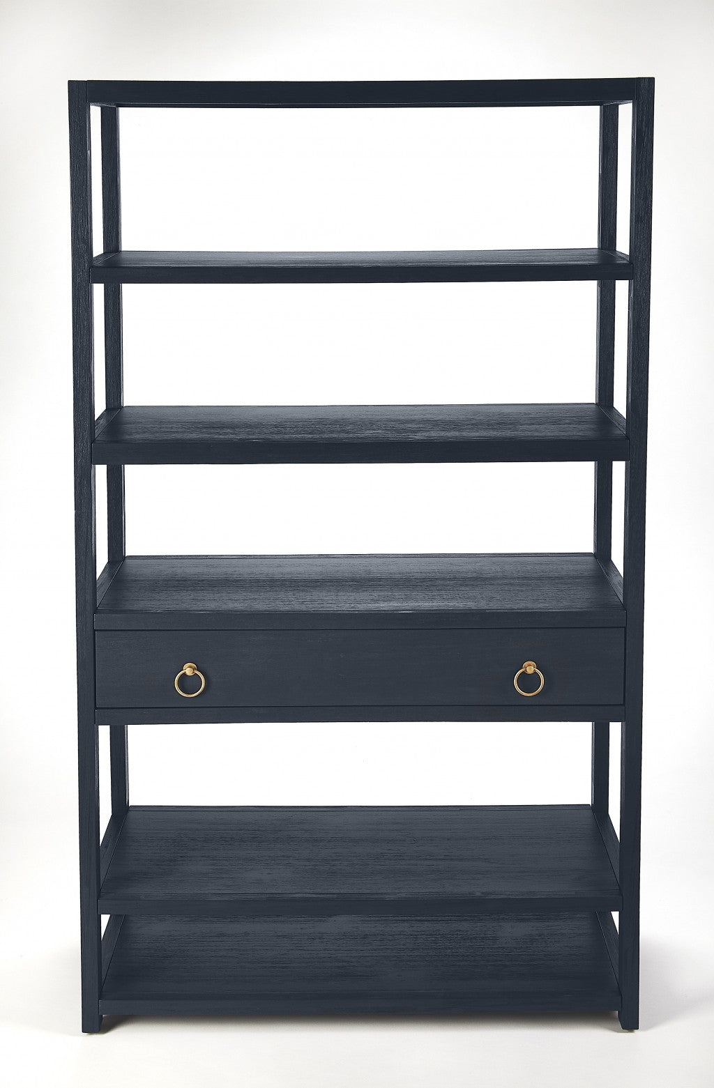 Lark Navy Blue Bookshelf By Homeroots | Bookcases | Modishstore - 5