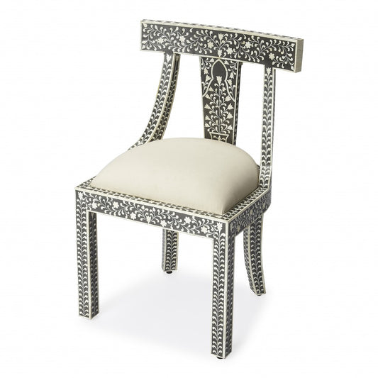 Black Bone Inlay Accent Chair By Homeroots