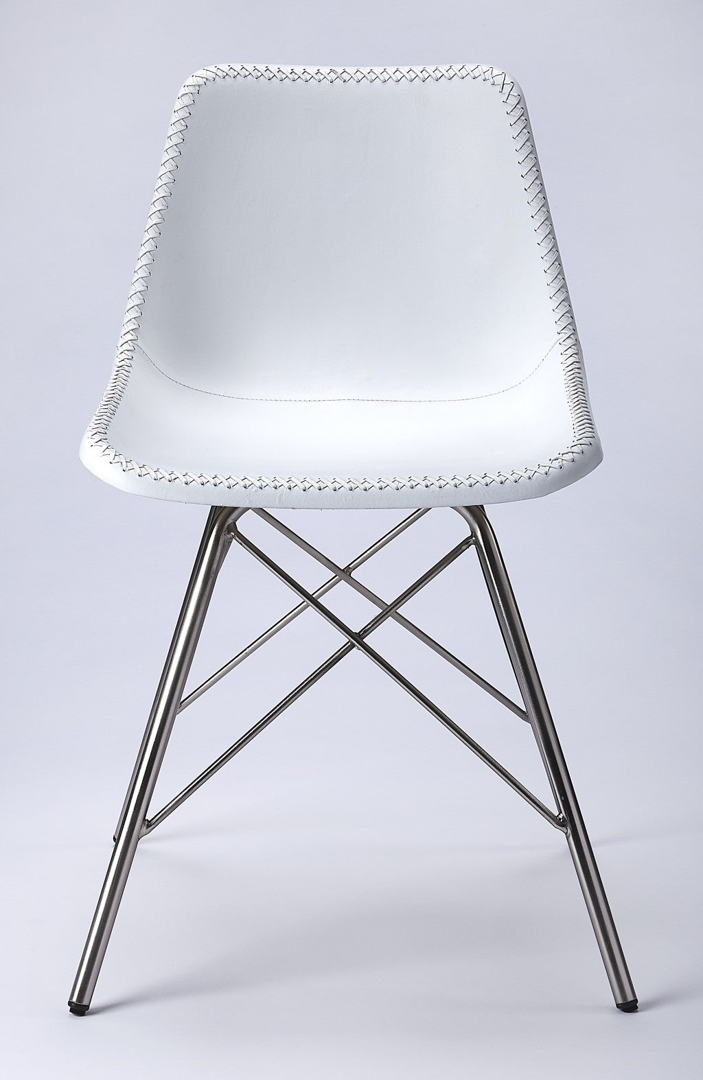 White Leather Accent Chair By Homeroots - 389596 | Accent Chairs | Modishstore - 3