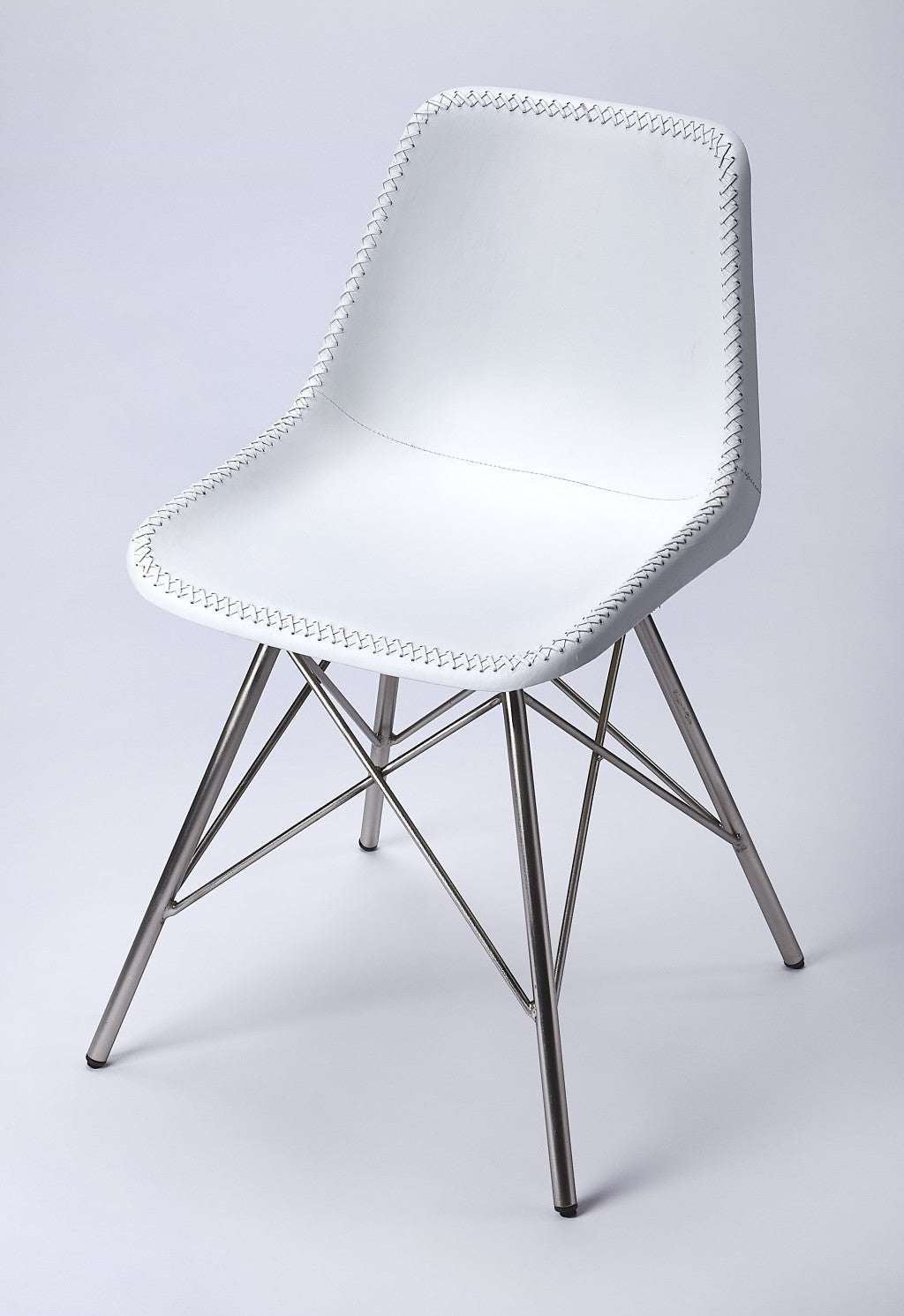 White Leather Accent Chair By Homeroots - 389596 | Accent Chairs | Modishstore - 5