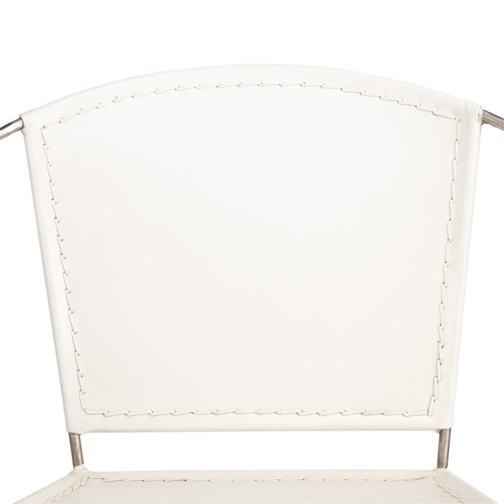 Modern Ring Shape White Leather Accent Chair By Homeroots | Accent Chairs | Modishstore - 5