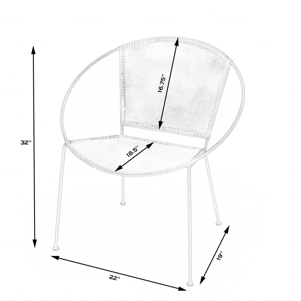 Modern Ring Shape White Leather Accent Chair By Homeroots | Accent Chairs | Modishstore - 7