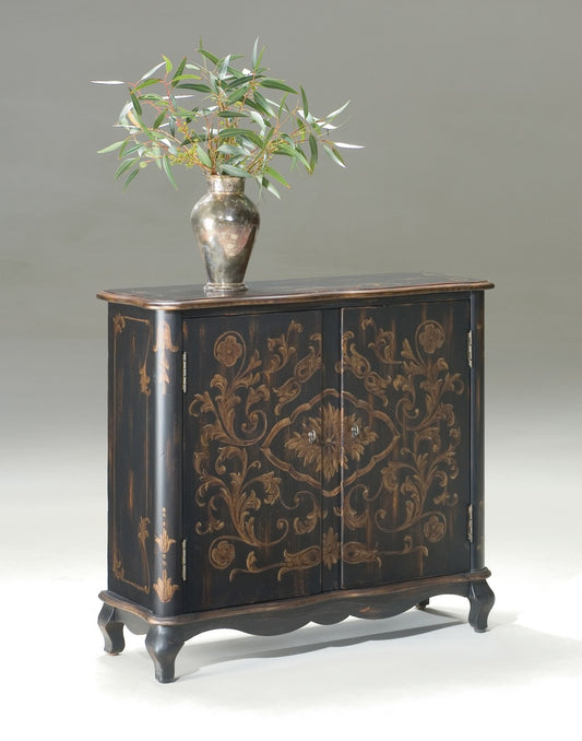 Leyden European Black Painted Console Cabinet By Homeroots | Cabinets | Modishstore