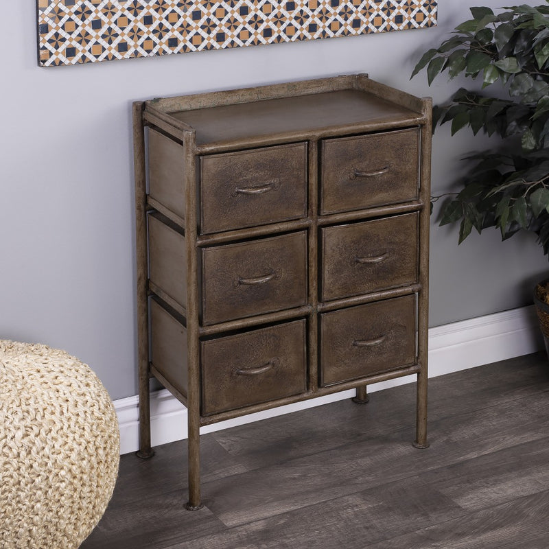 Cameron Industrial Chic Drawer Chest By Homeroots | Drawers | Modishstore