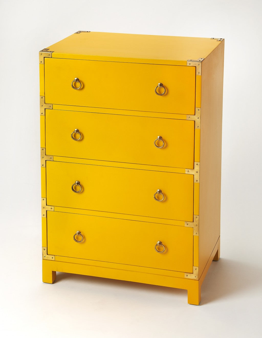 Ardennes Yellow Campaign Accent Chest By Homeroots | Drawers | Modishstore