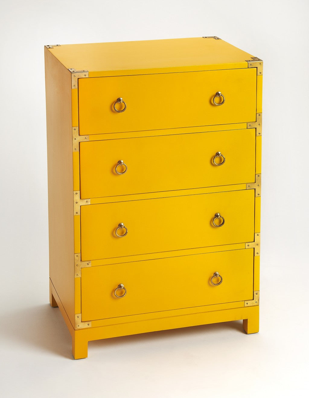 Ardennes Yellow Campaign Accent Chest By Homeroots | Drawers | Modishstore - 5