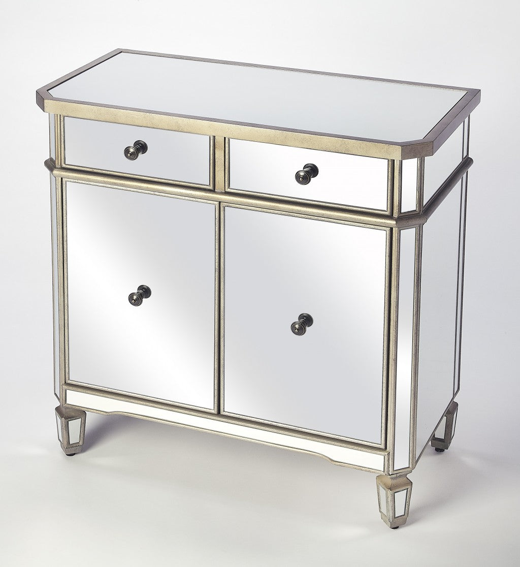 Marissa Mirrored Chest By Homeroots | Cabinets | Modishstore - 2