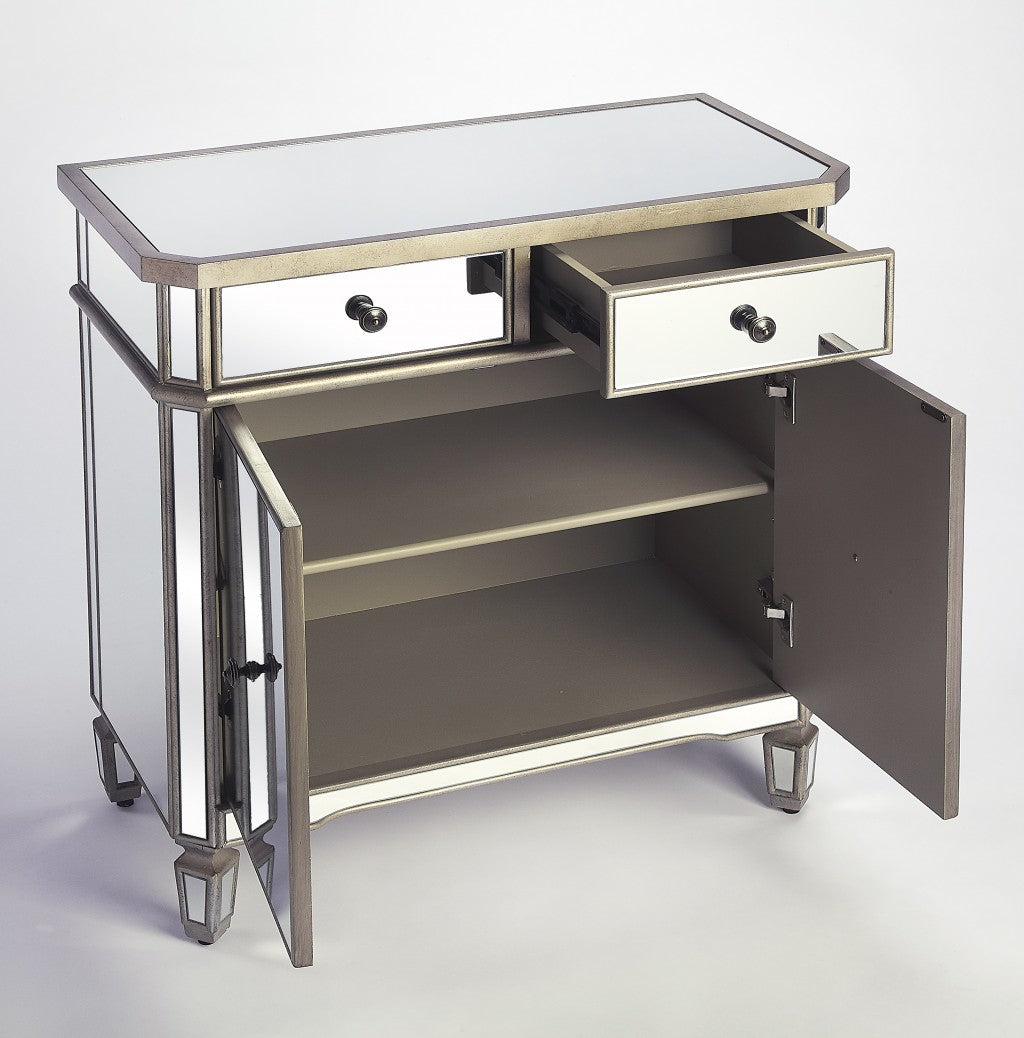 Marissa Mirrored Chest By Homeroots | Cabinets | Modishstore - 3