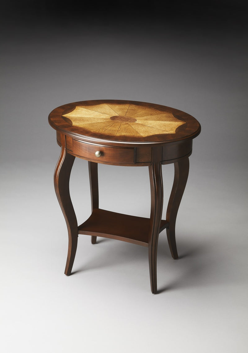 Traditional Cherry Oval Accent Table By Homeroots | Accent Tables | Modishstore