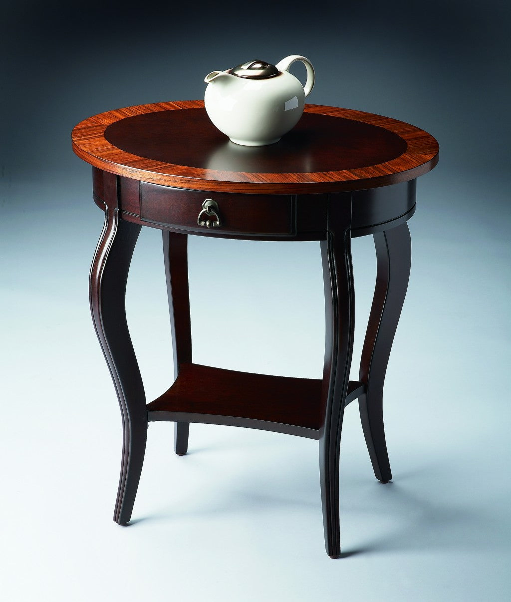 Cherry Nouveau Oval Accent Table By Homeroots | Accent Tables | Modishstore