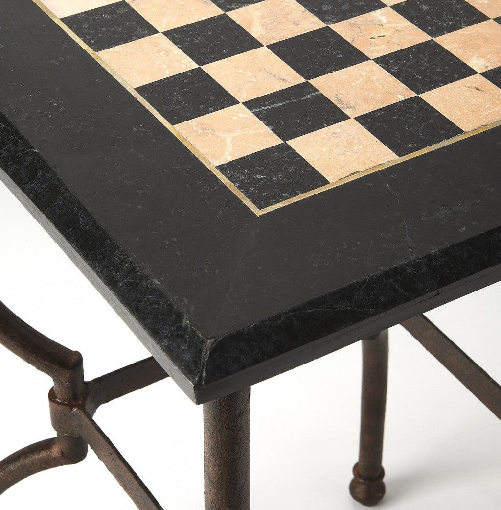 Fossil Stone Game Table By Homeroots - 389934