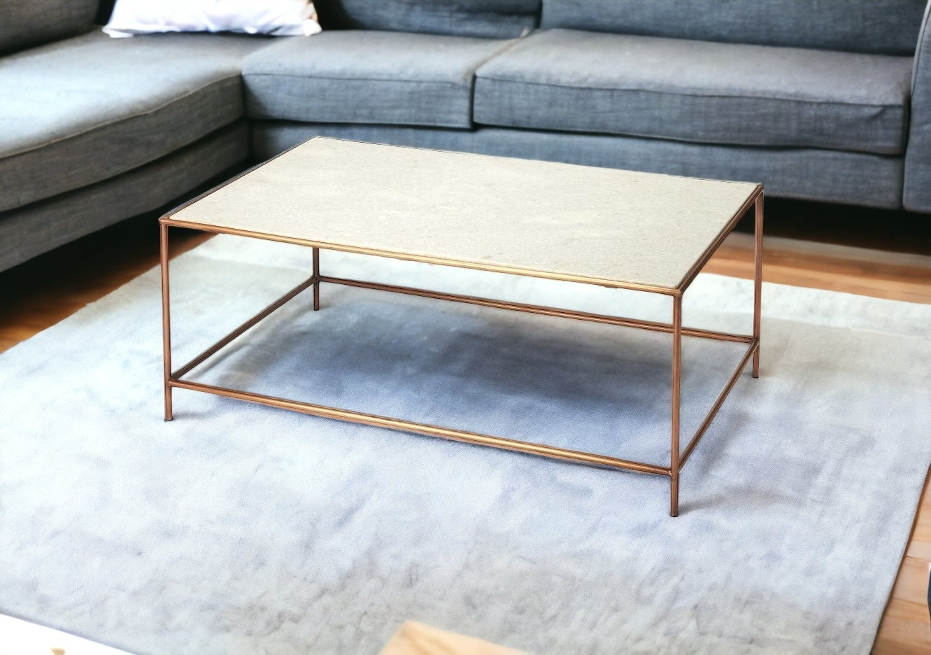 Classic White Marble Coffee Table By Homeroots