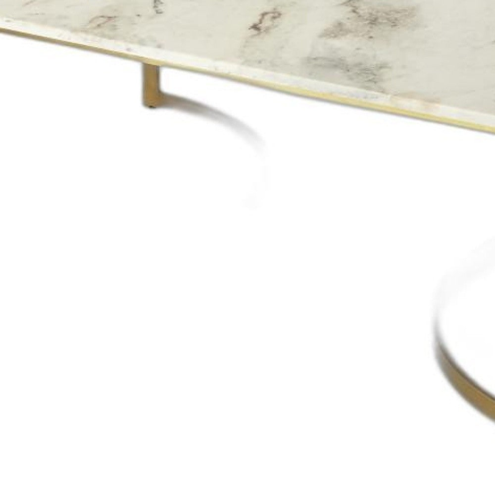 Metal and Marble Coffee Table By Homeroots