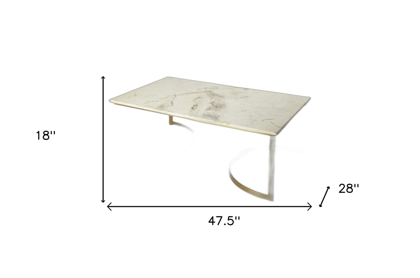 Metal and Marble Coffee Table By Homeroots