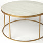 White Marble Coffee Table By Homeroots - 389941