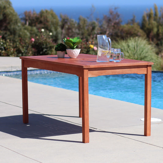 Sienna Brown Dining Table with Straight Legs By Homeroots | Outdoor Tables | Modishstore