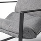 Stone Gray and Black Metal Sling Chair By Homeroots