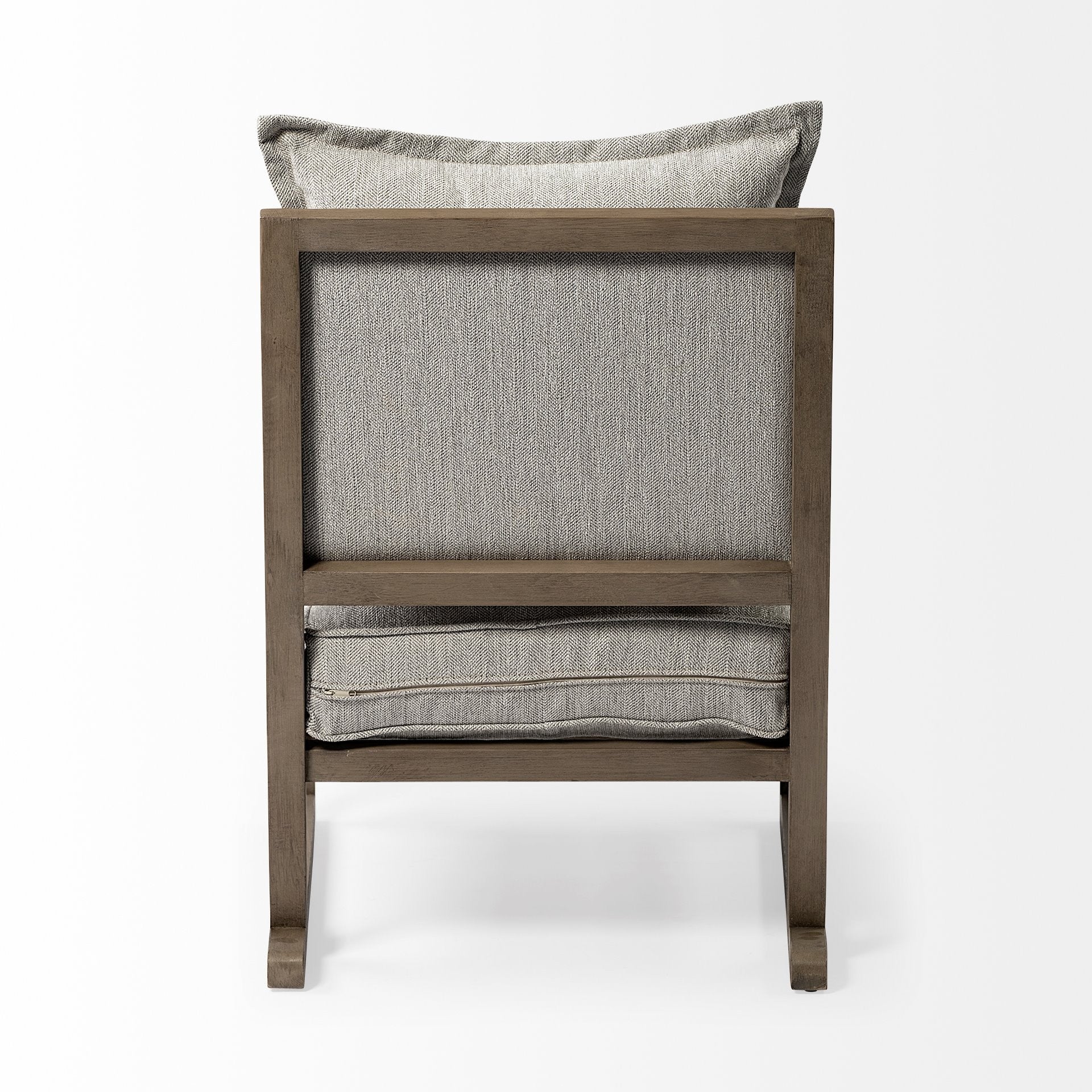 Wooden Accent Chair with Ash Gray Cushions By Homeroots | Accent Chairs | Modishstore - 5